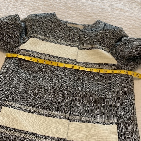 HOBBS LONDON car coat zippered front lined jacket boucle coat grey white size 6 - Picture 11 of 16